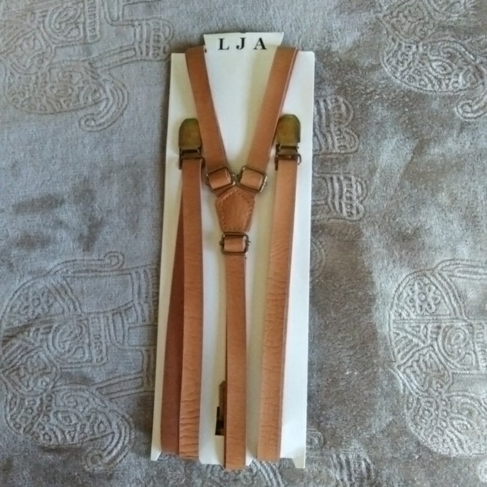 ADJUSTABLE Suspenders NEW light brown